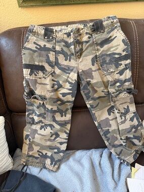 Paris Blues Camo Ankle-Length Cargo Jeans